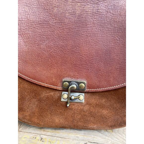 Sundance Wandering Way Small Shoulder Bag Leather & Suede Brown With Hook Latch - Picture 2 of 16